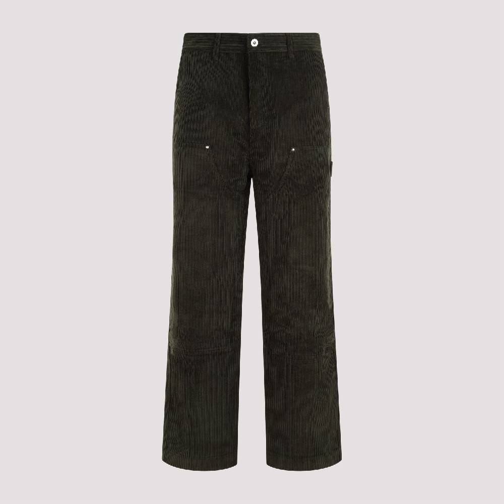 DRÔLE DE MONSIEUR  Pantaloni di Cotone Verde a Costine da Uomo di DRÔLE DE MONSIEUR Offerte