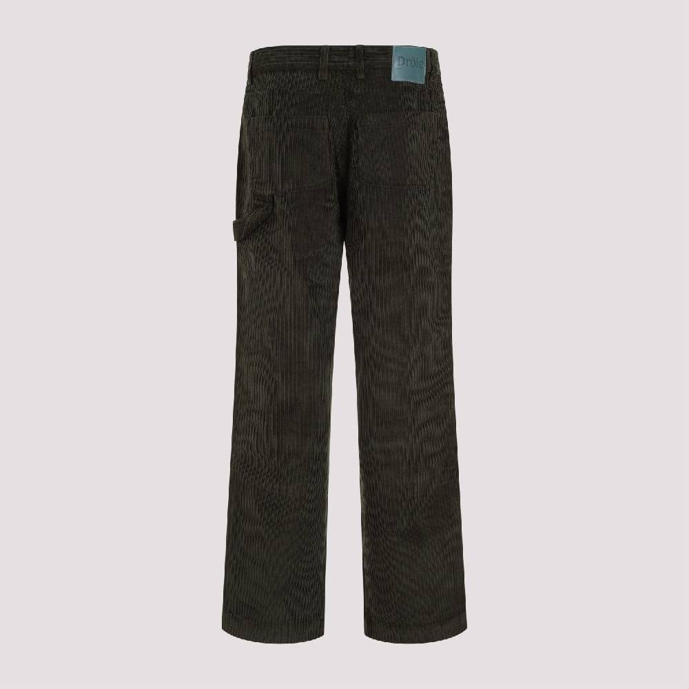 DRÔLE DE MONSIEUR  Pantaloni di Cotone Verde a Costine da Uomo di DRÔLE DE MONSIEUR Offerte