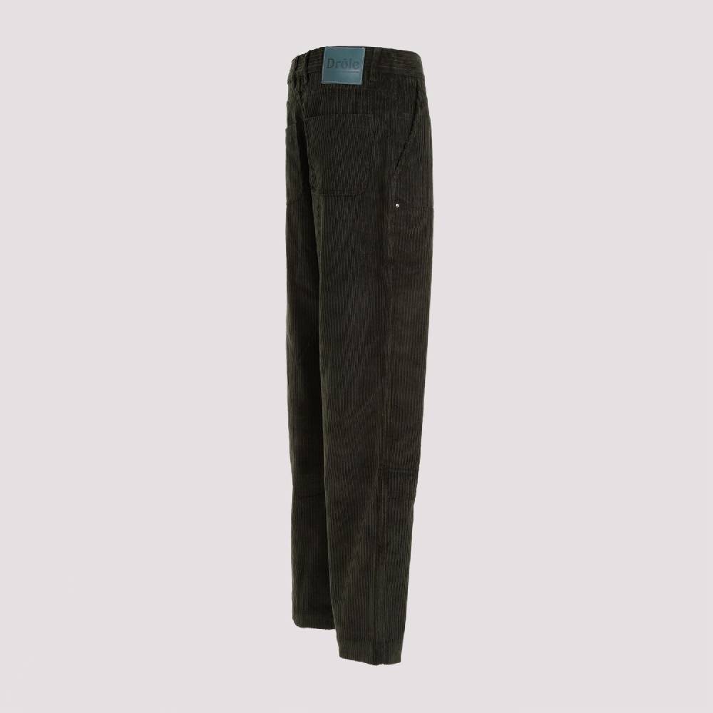 DRÔLE DE MONSIEUR  Pantaloni di Cotone Verde a Costine da Uomo di DRÔLE DE MONSIEUR Offerte