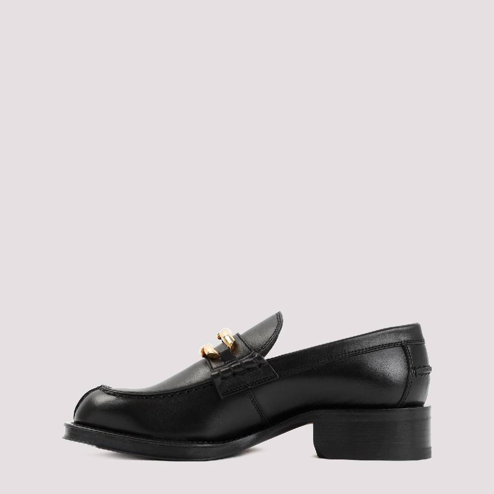 LANVIN  Mocassini LANVIN Neri in Pelle con Dettagli Dorati Italy