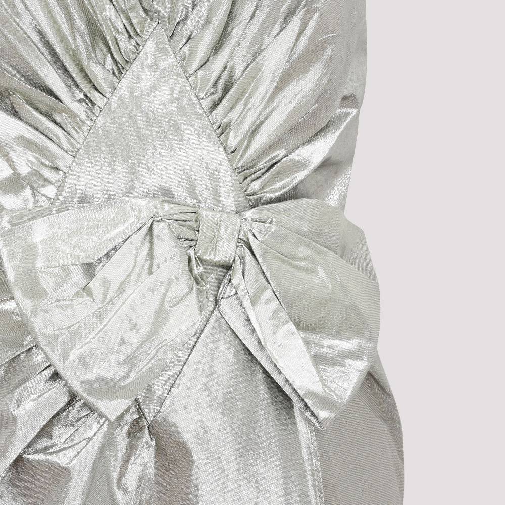 MAISON MARGIELA  Abito Midi Maison Margiela in Cotone Metallizzato Argento 2025