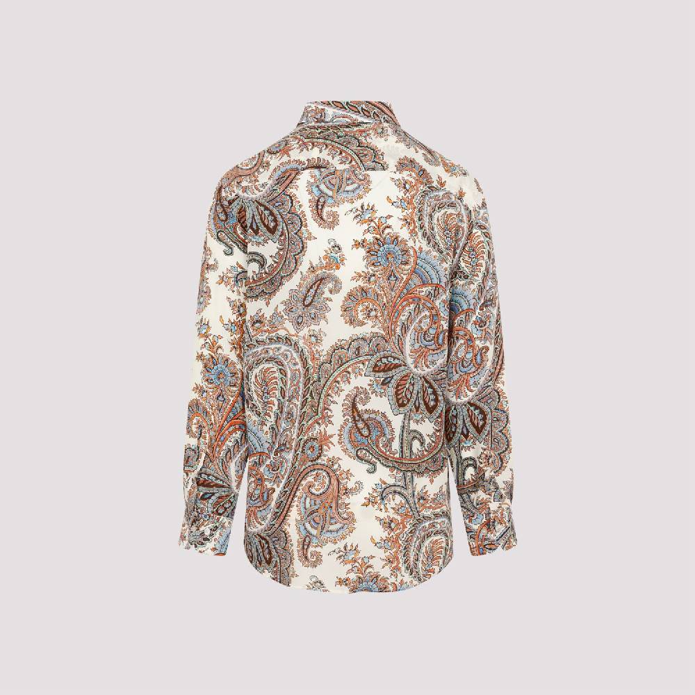 ETRO  Camicia Uomo ETRO Seta Bianca con Paisley Promozione