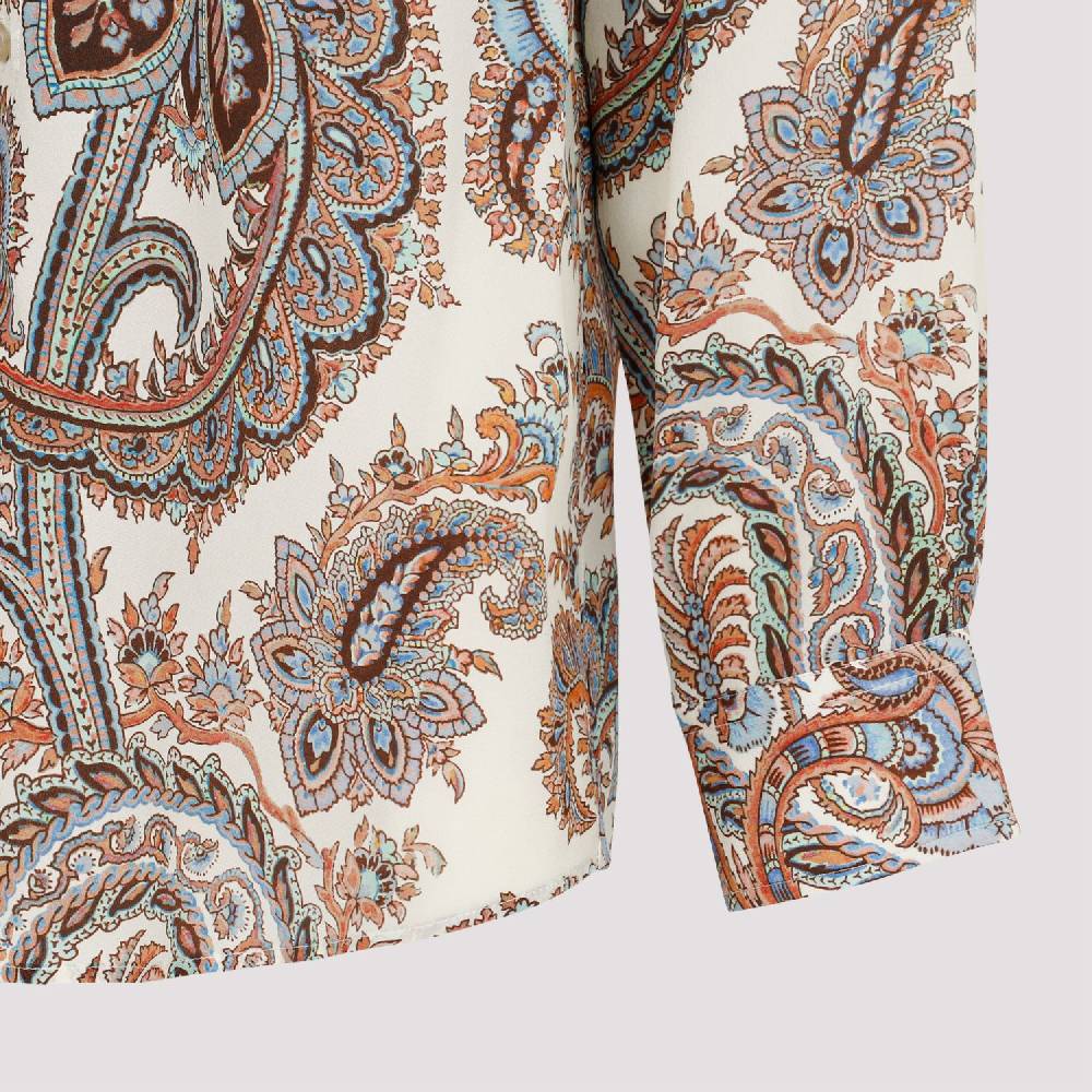 ETRO  Camicia Uomo ETRO Seta Bianca con Paisley Promozione