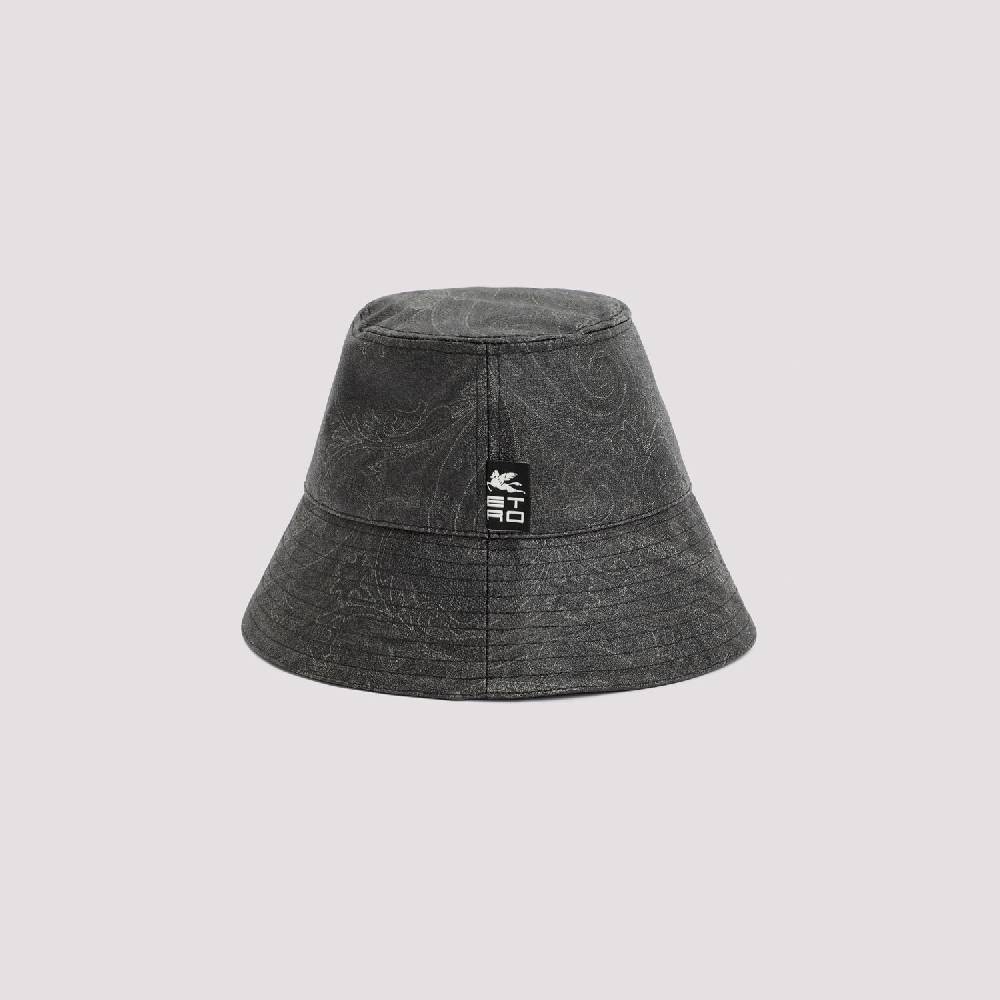 ETRO  Cappello Secchiello ETRO Paisley in Cotone - Nero Spedizione Gratuita