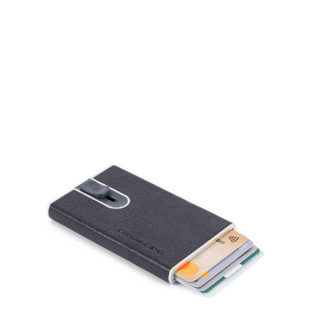 PIQUADRO  Portafoglio PIQUADRO Blu in Pelle e Metallo con RFID Fino Al -60%