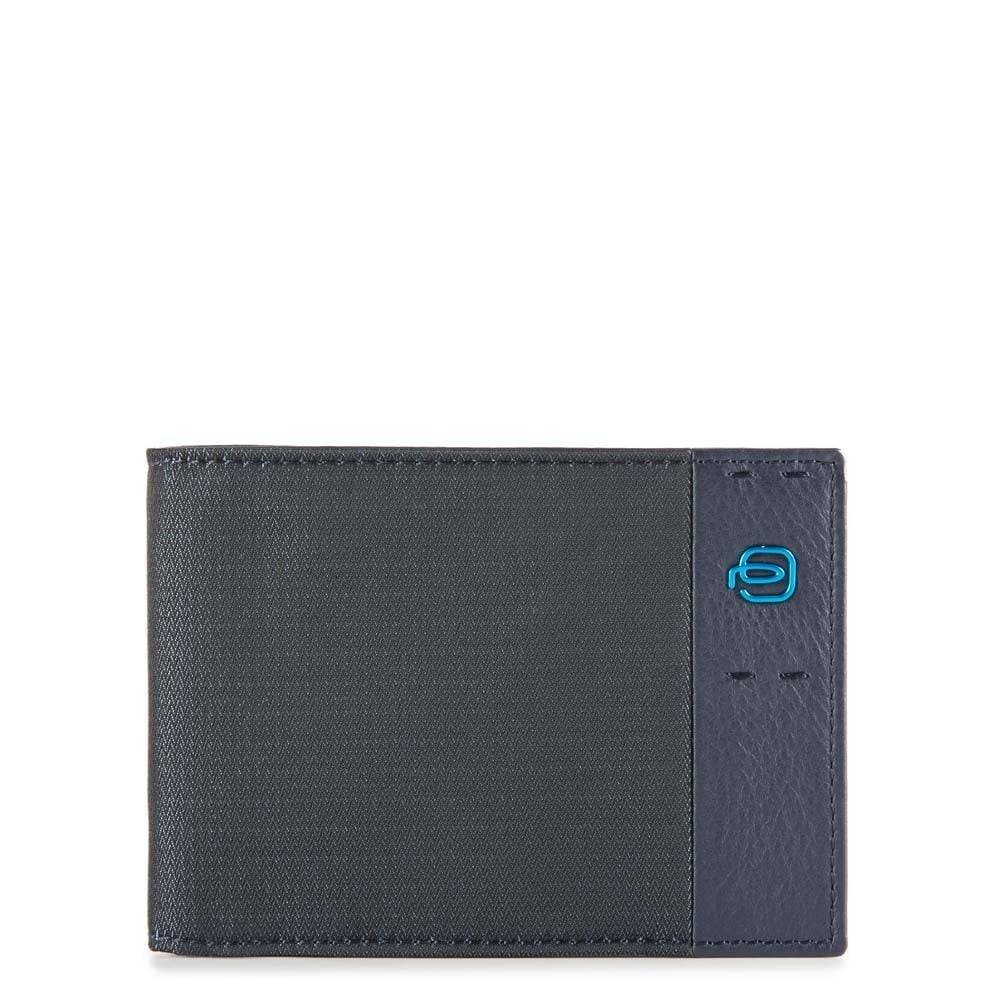 PIQUADRO  Portafoglio Blu da Uomo Piquadro - Misto Poliestere/Cotone con Portamonete e Scomparti per Carte