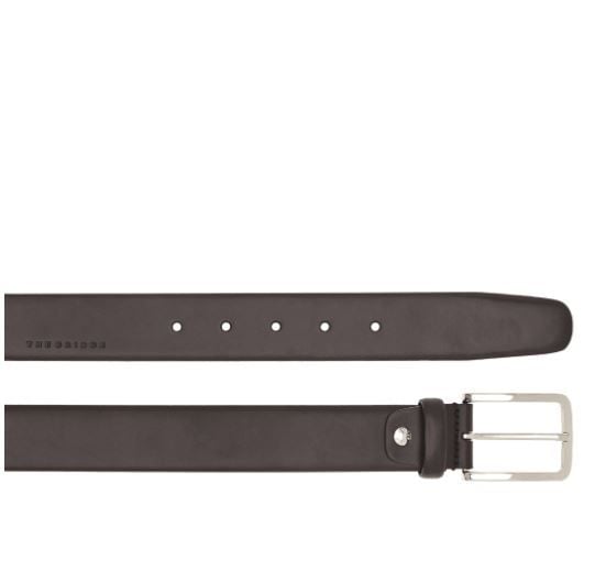 THE BRIDGE  Cintura di Pelle Nera Elegante THE BRIDGE per Uomo - Accessorio 3,5cm