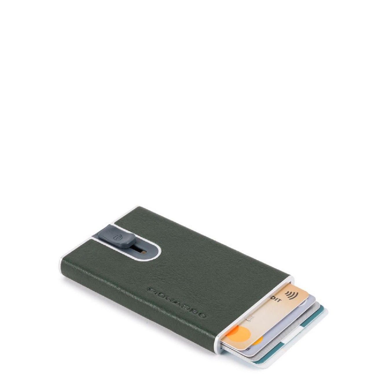 PIQUADRO  Portafoglio Portacarte in Pelle e Metallo RFID Piquadro Verde Online