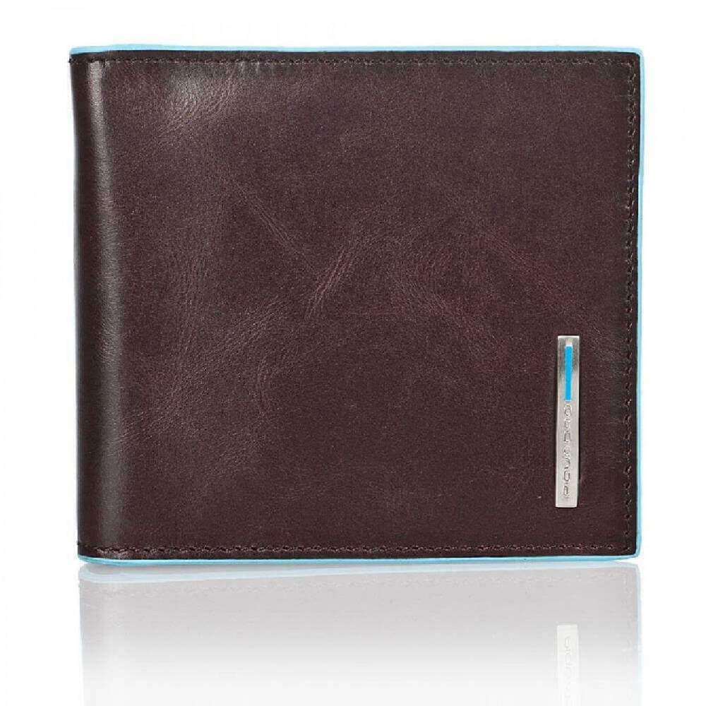 PIQUADRO  Portafoglio in Pelle Marrone Scuro PIQUADRO - 10 Scomparti per Carte