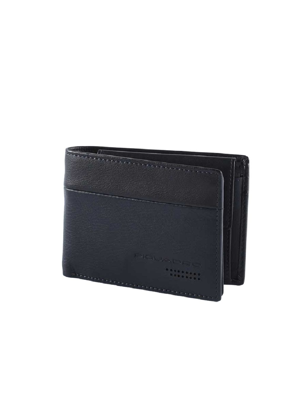 PIQUADRO  Portafoglio Uomo in Pelle Blu Piquadro con Protezione RFID
