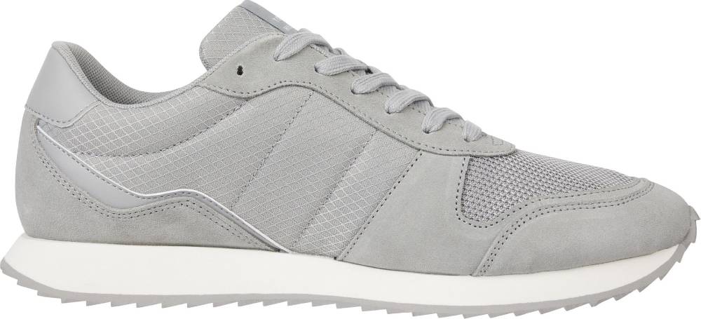 TOMMY JEANS  Sneakers Grigie Uomo in Pelle e Tessuto Tommy Jeans Grande vendita