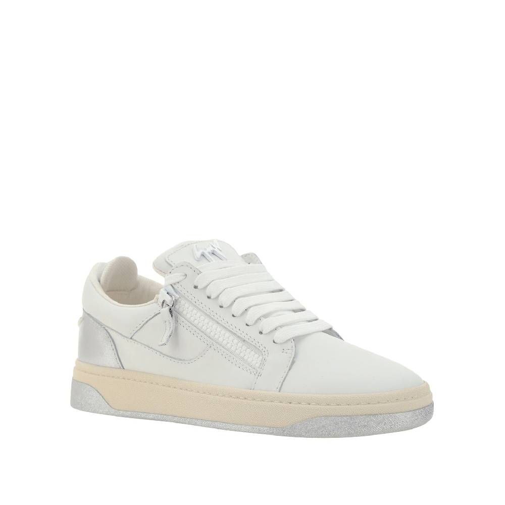 GIUSEPPE ZANOTTI DESIGN  Sneakers Basse da Uomo in Pelle Bianca Giuseppe Zanotti Moda
