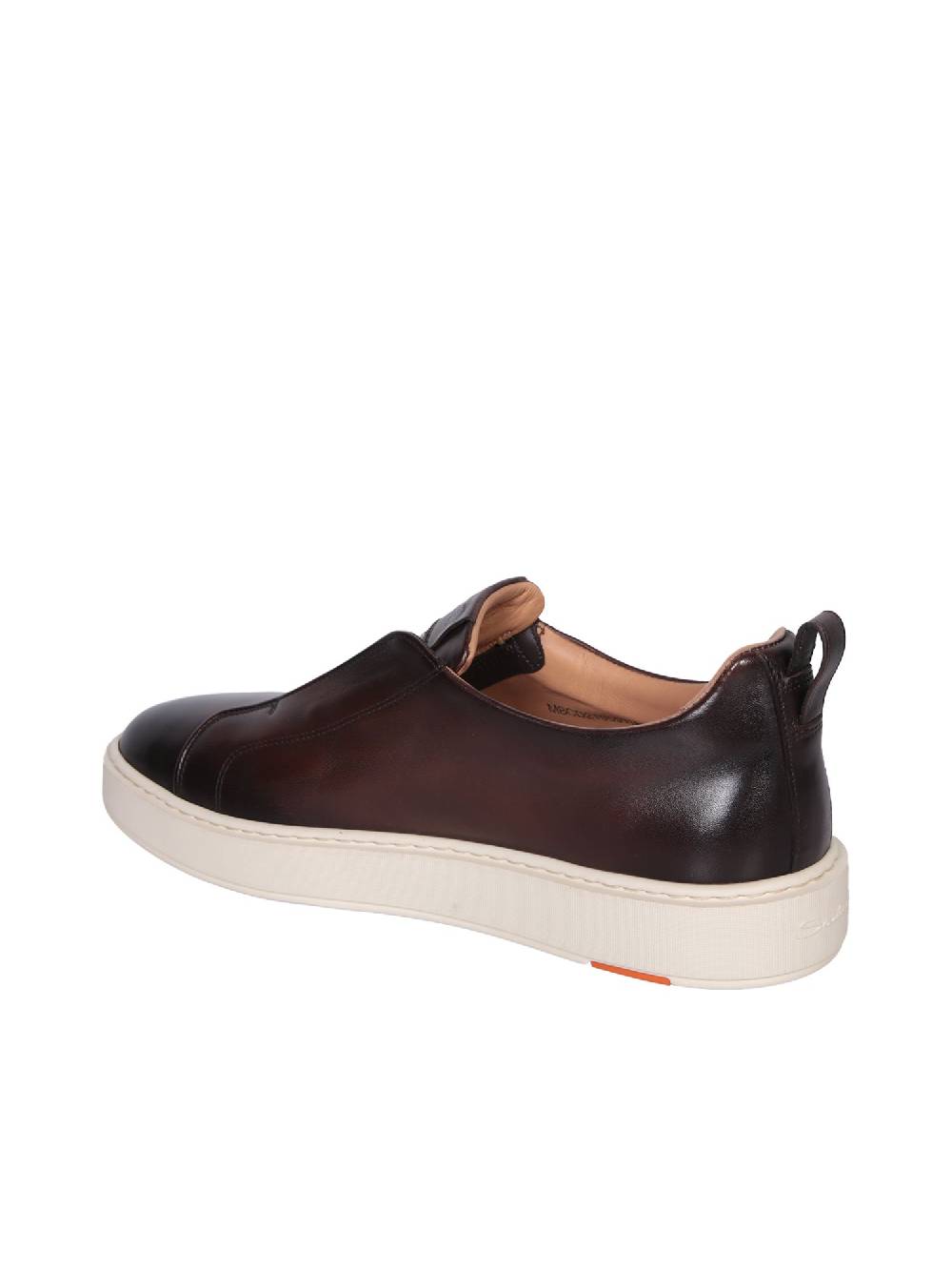 SANTONI  Sneakers in Pelle Marrone Uomo SANTONI Promozione