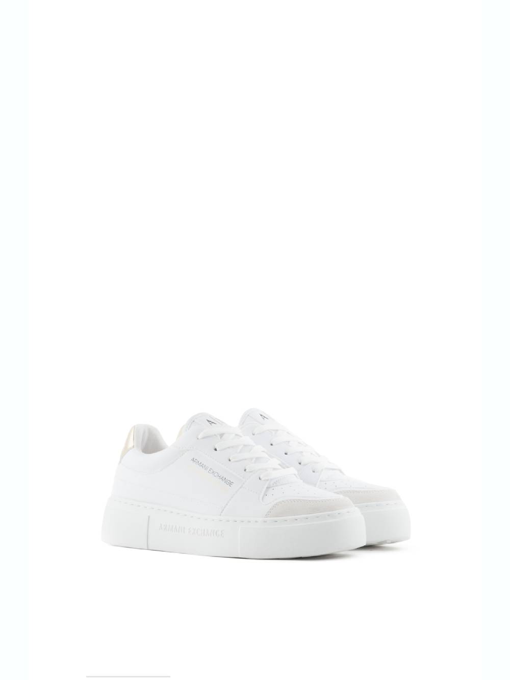 ARMANI EXCHANGE  Sneakers in Pelle Bianca Armani Exchange - Scarpe Sportive da Donna Fino Al -60%