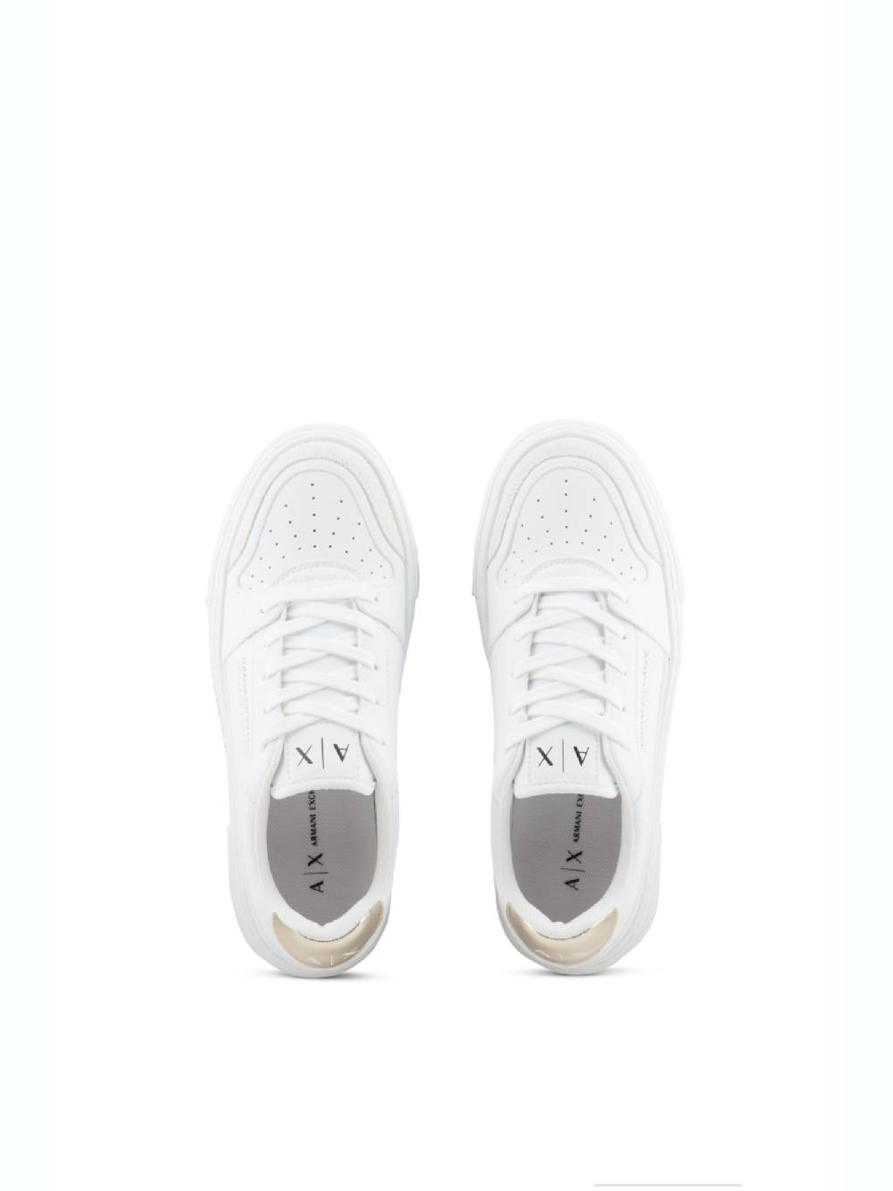 ARMANI EXCHANGE  Sneakers in Pelle Bianca Armani Exchange - Scarpe Sportive da Donna Fino Al -60%
