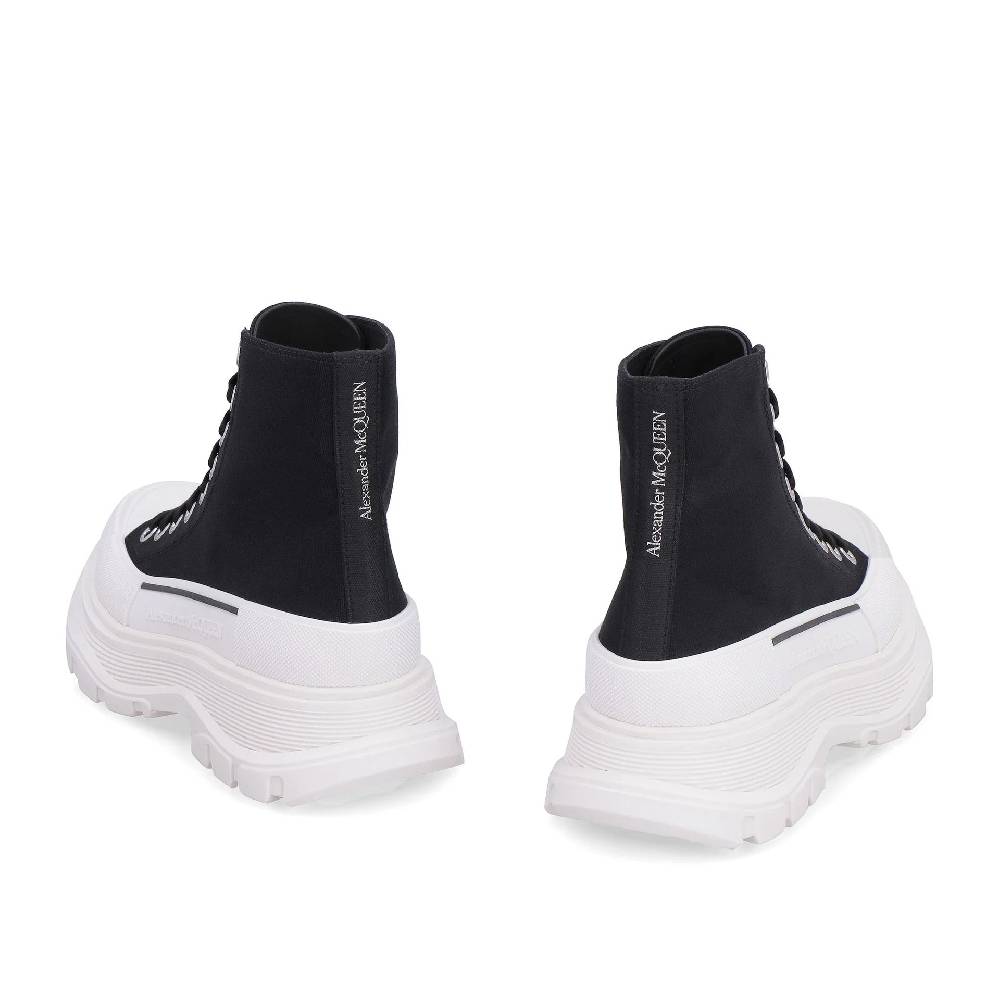 ALEXANDER MCQUEEN  Sneakers Alte in Tela Nere Alexander McQueen Treadslick Sottocosto