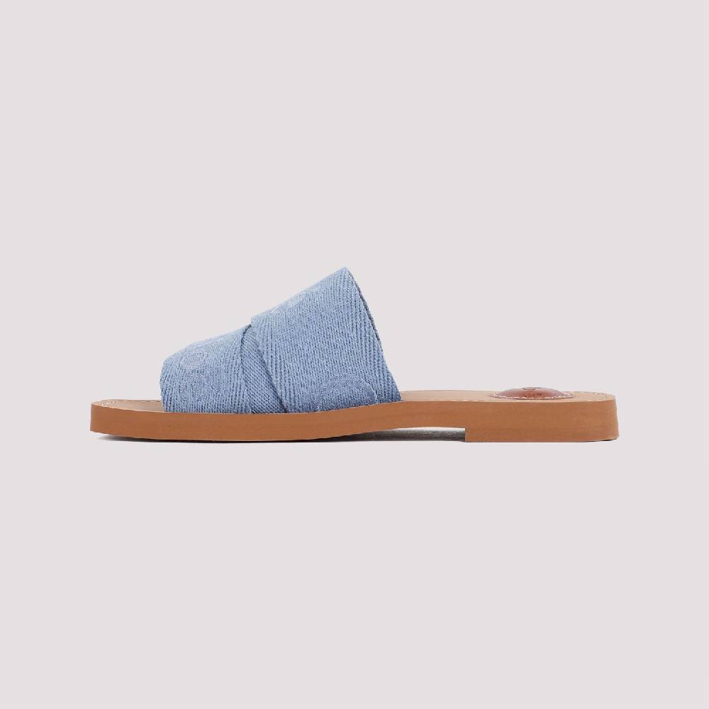 CHLOÉ  Stivaletti Bassi Chloé in Lino Blu Woody Offerte