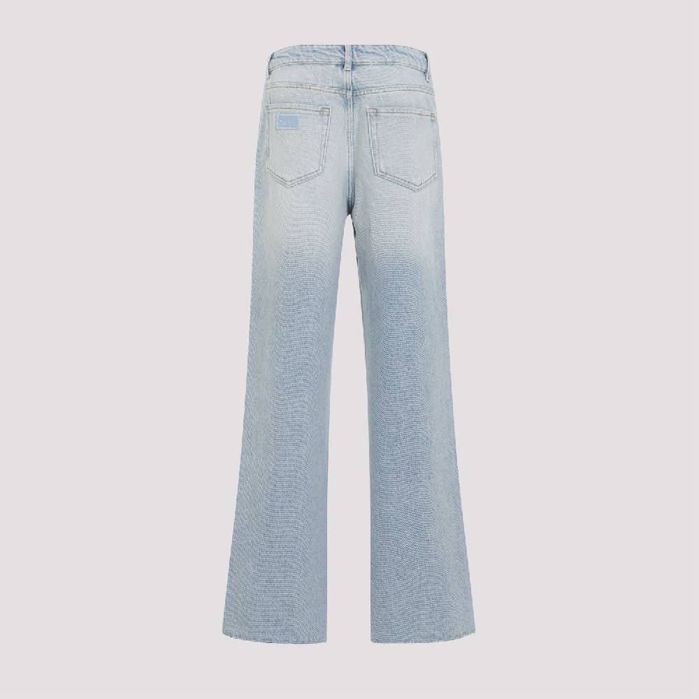GANNI  Jeans GANNI in Cotone Biologico a Vita Alta - Azzurro Chiaro Vendita Calda