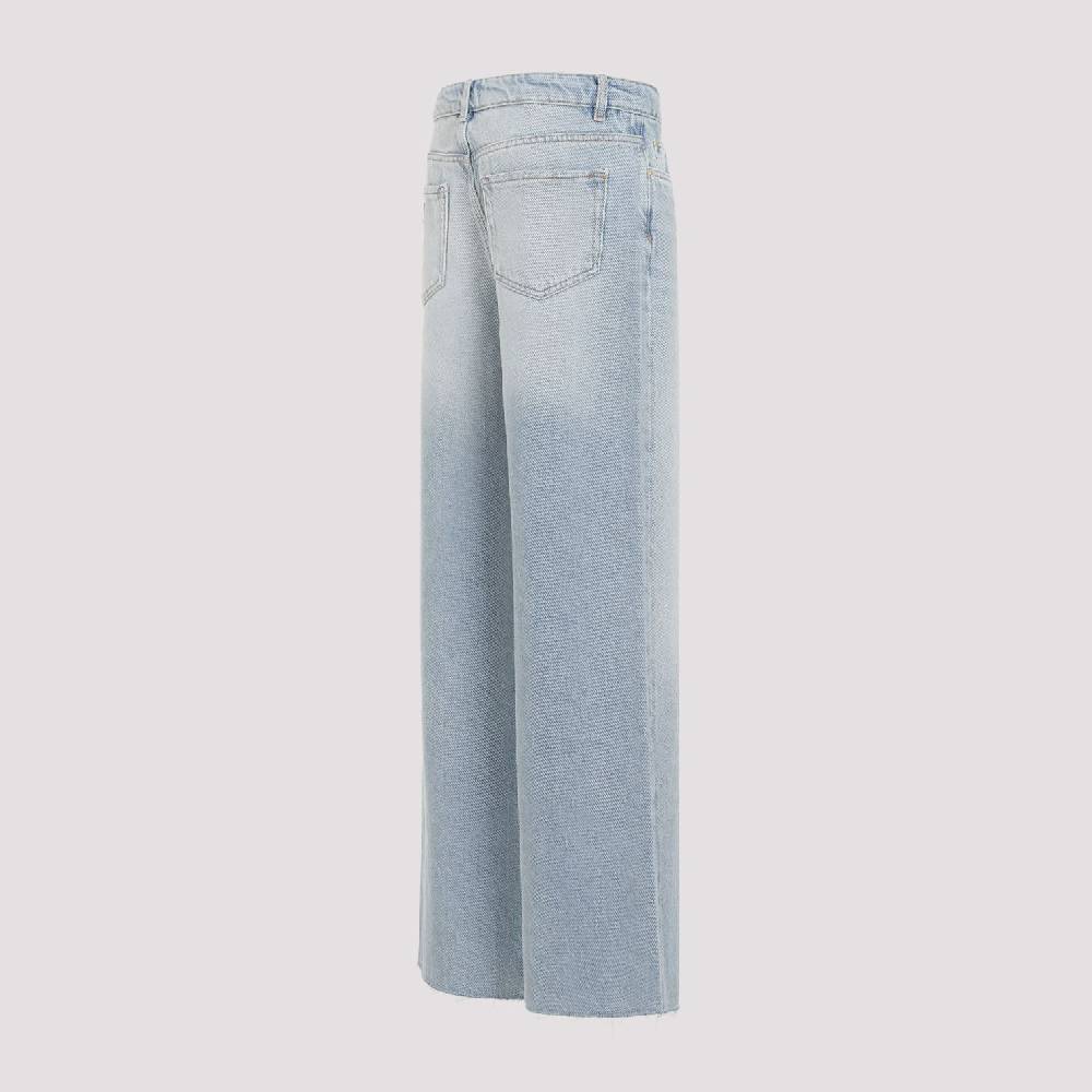 GANNI  Jeans GANNI in Cotone Biologico a Vita Alta - Azzurro Chiaro Vendita Calda