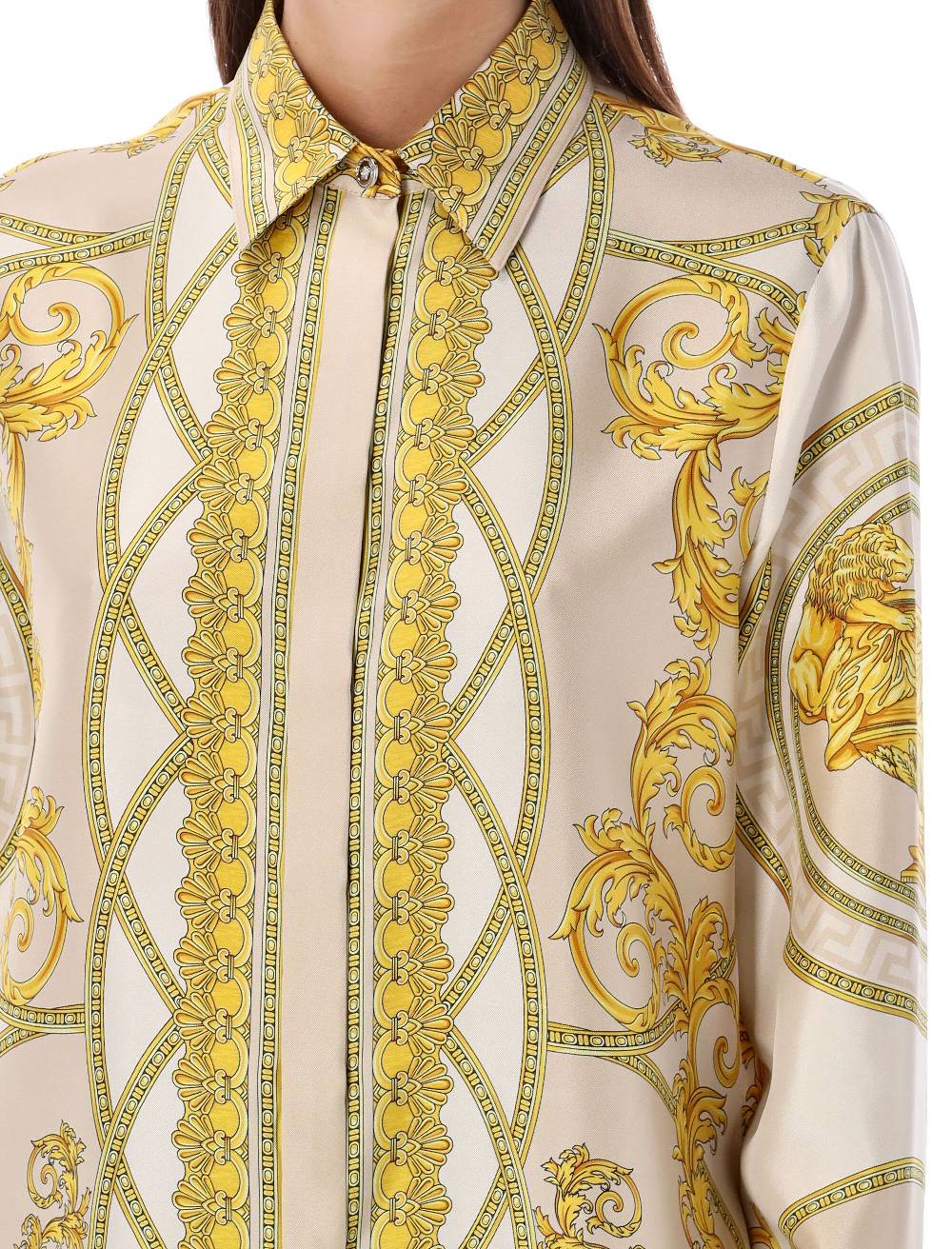 VERSACE  Camicia in Seta Beige Versace Coupe de Deaux - Abbigliamento Donna I Più Venduti
