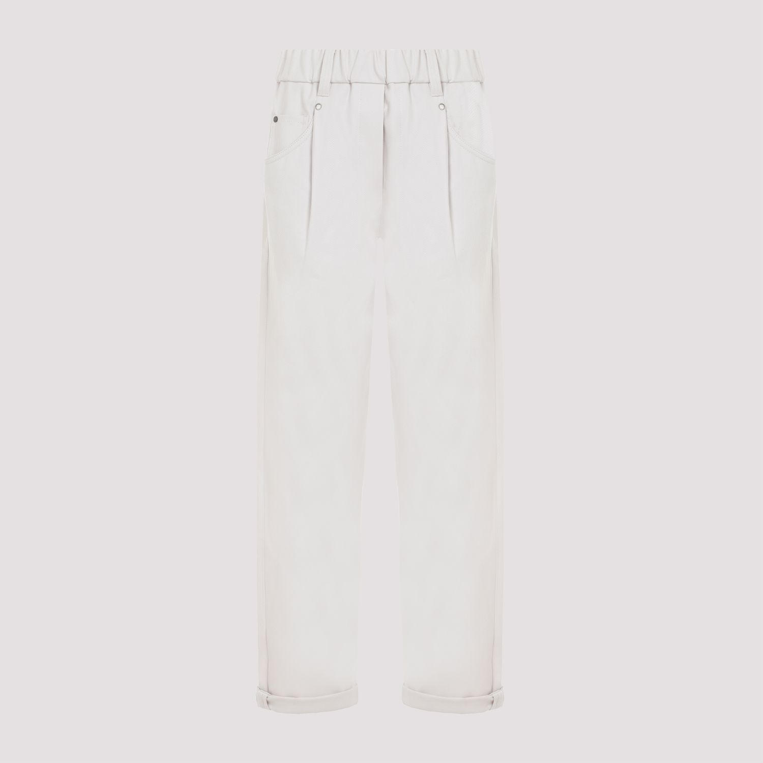 BRUNELLO CUCINELLI  Pantaloni in Cotone Elasticizzato Brunello Cucinelli - Color Carne In Saldo