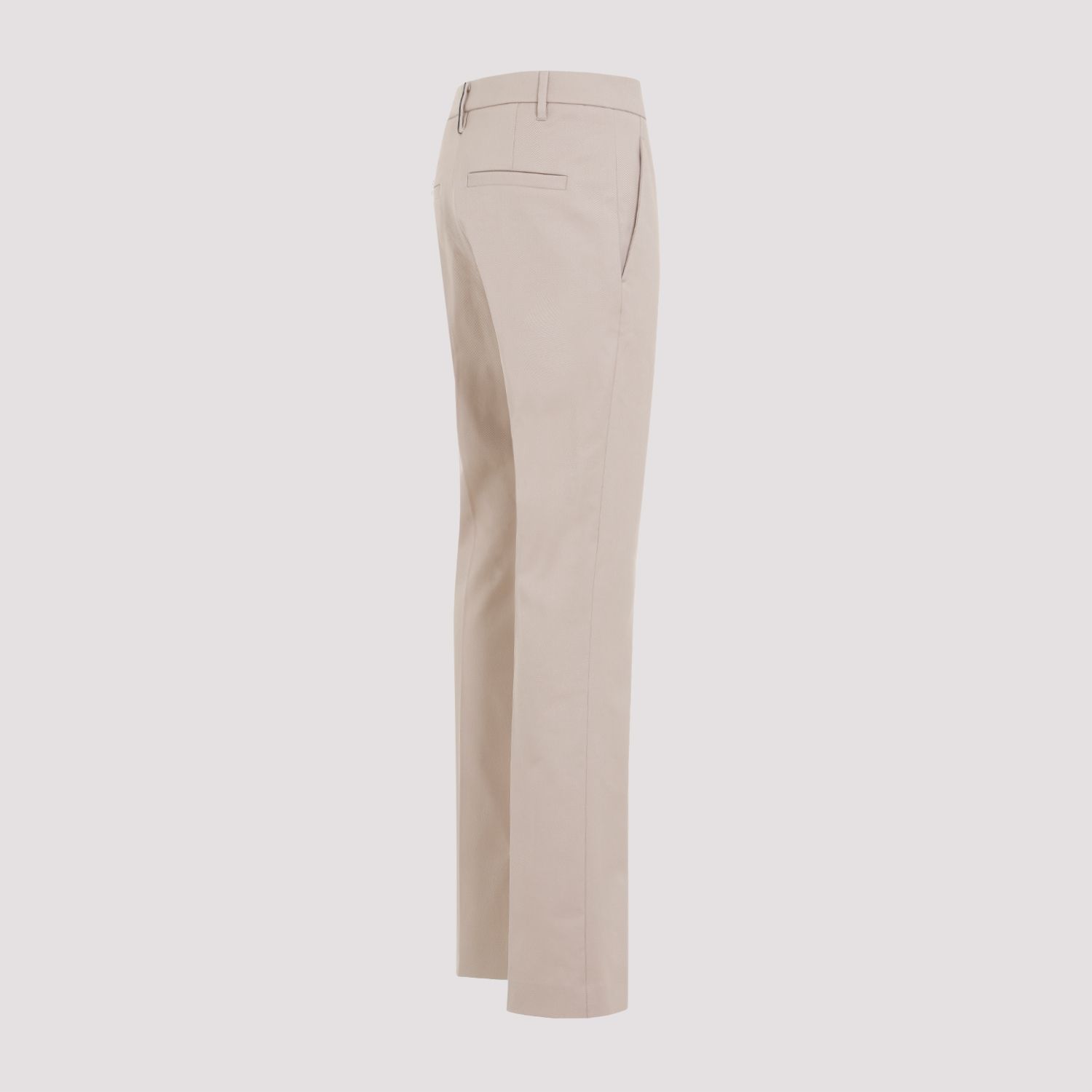 BRUNELLO CUCINELLI  Pantaloni in Cotone Sabbia con Dettaglio Monili Brunello Cucinelli Italy