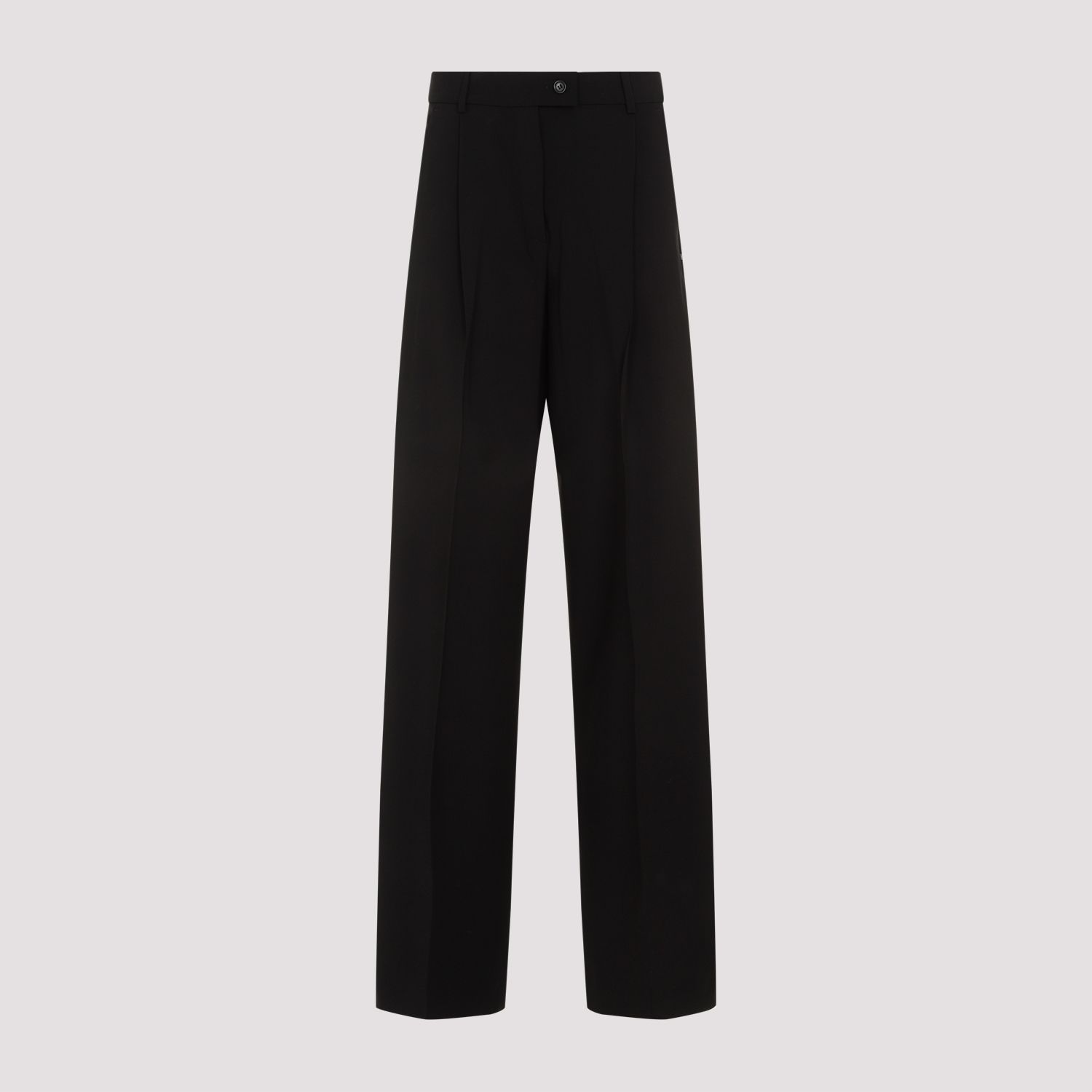 SPORTMAX  Pantaloni Sportmax Ampia Gamba Lana Vergine Nero In Linea