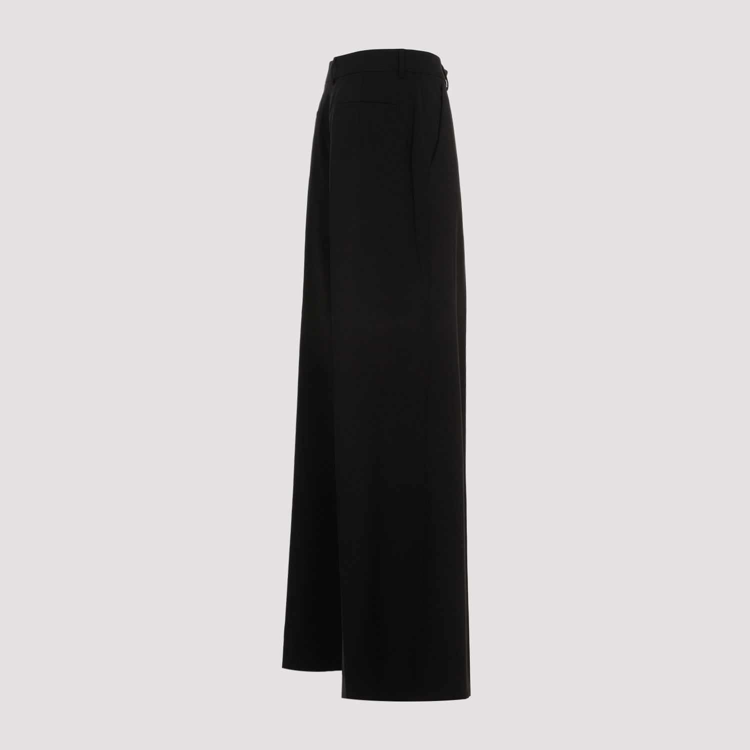 SPORTMAX  Pantaloni Sportmax Ampia Gamba Lana Vergine Nero In Linea