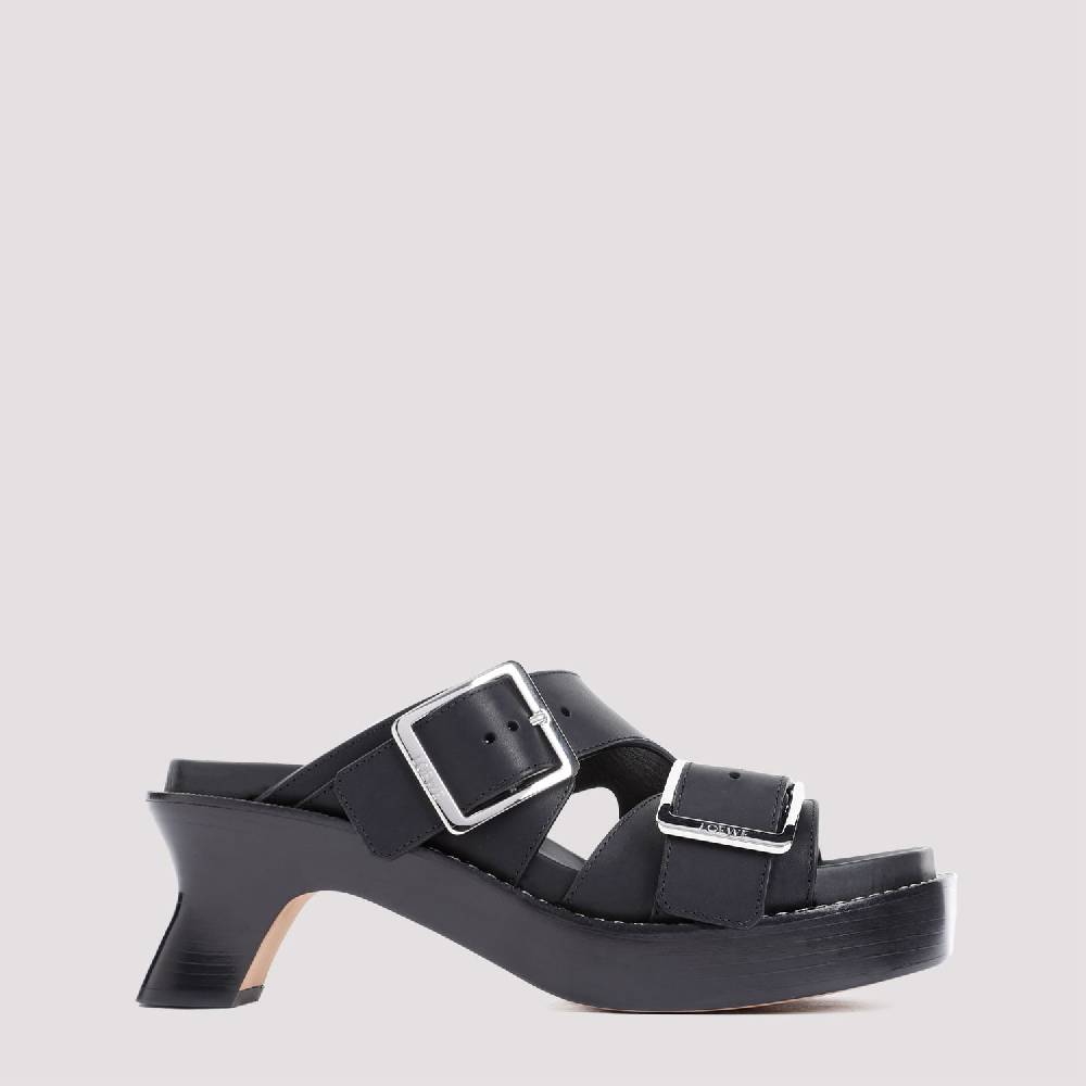 LOEWE  Stivaletti LOEWE in Pelle Nera con Tacco 7cm Nuovo