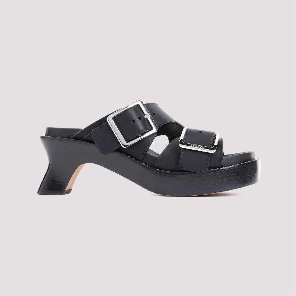 LOEWE  Stivaletti LOEWE in Pelle Nera con Tacco 7cm Nuovo