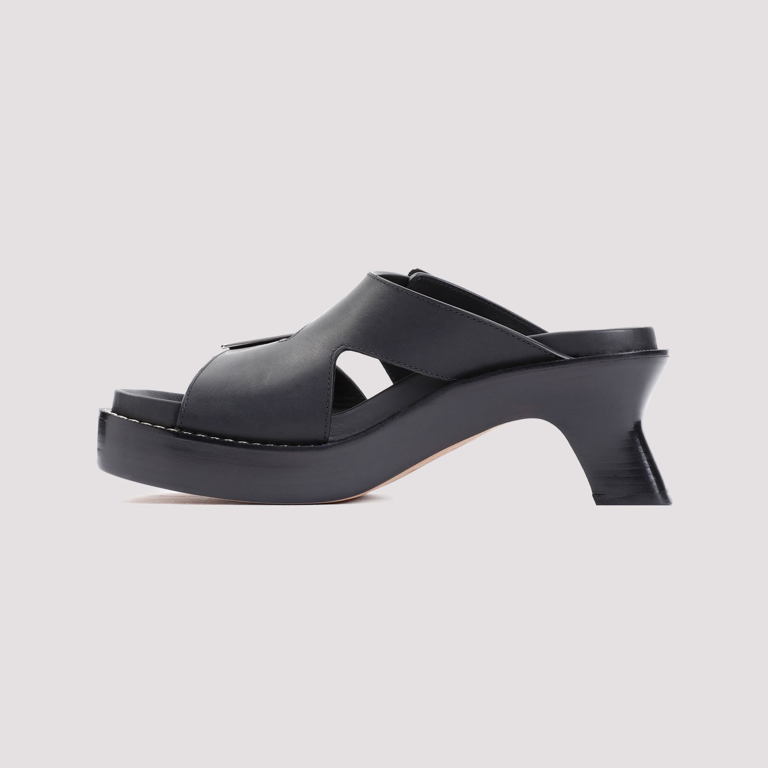 LOEWE  Stivaletti LOEWE in Pelle Nera con Tacco 7cm Nuovo