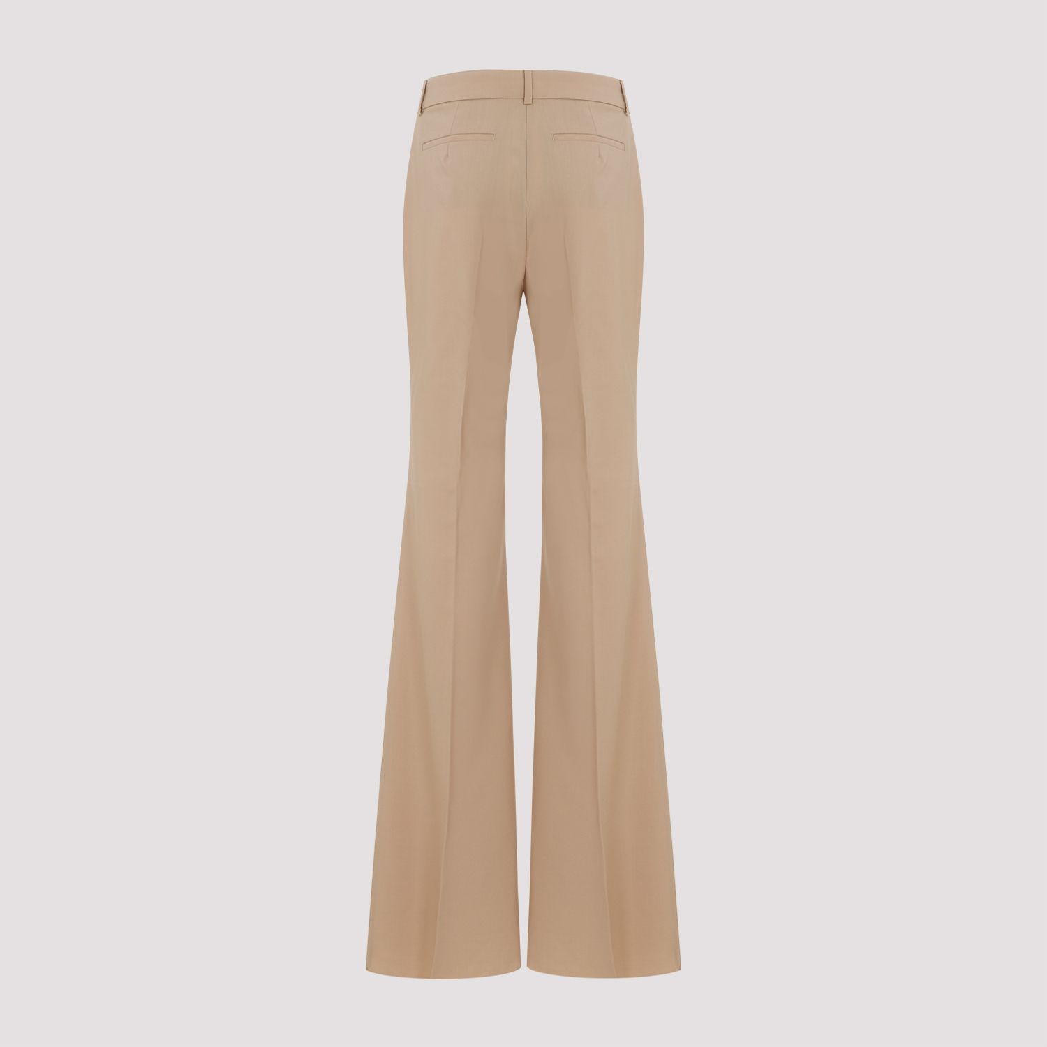 SPORTMAX  Pantaloni Svasati in Lana Vergine Beige Sportmax da Donna Vendita