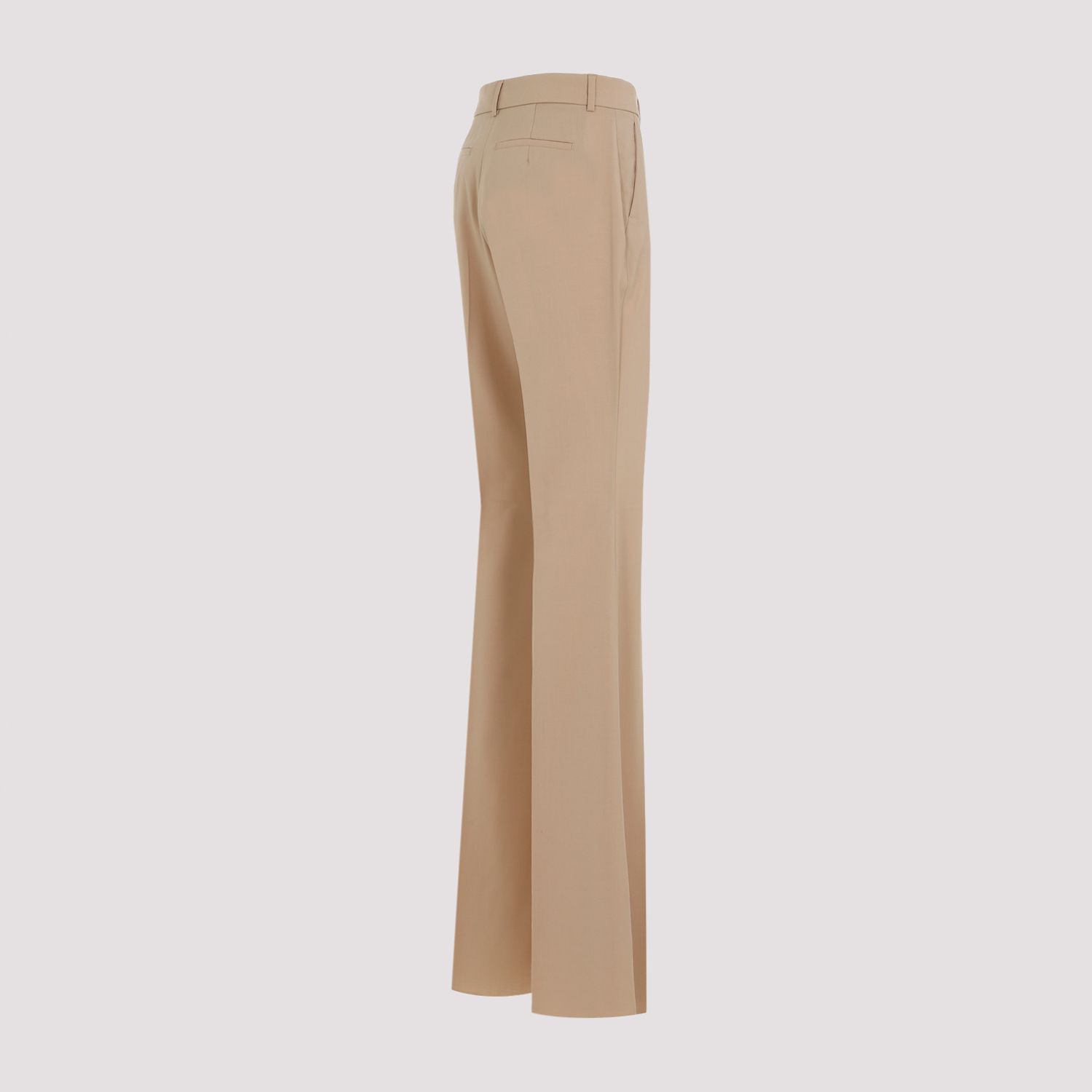SPORTMAX  Pantaloni Svasati in Lana Vergine Beige Sportmax da Donna Vendita