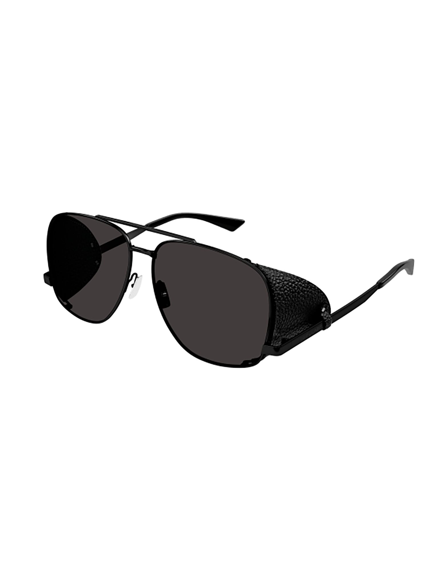 SAINT LAURENT  Occhiali da Sole Neri SAINT LAURENT SL 653 con Spoiler in Pelle per Donna Promozione Limitata