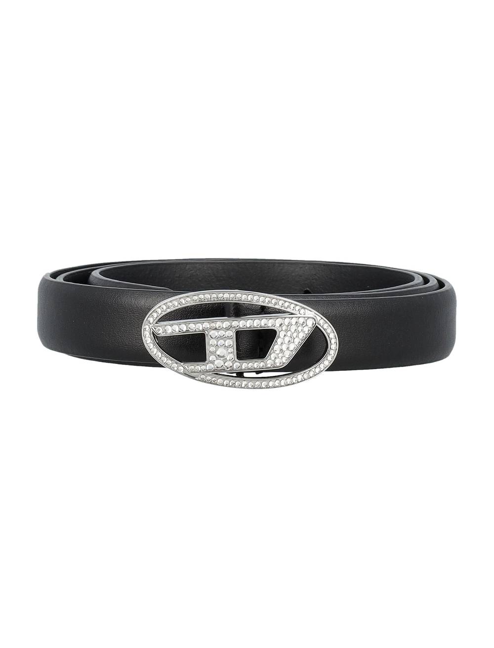 DIESEL KIDS  Cintura in Pelle Nera Decorata con Cristalli Diesel Kids
