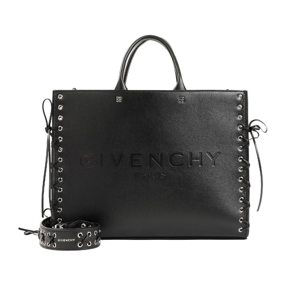 GIVENCHY  Givenchy Borsa Tote Nera in Pelle Media - Cerniera e Occhielli Saldi