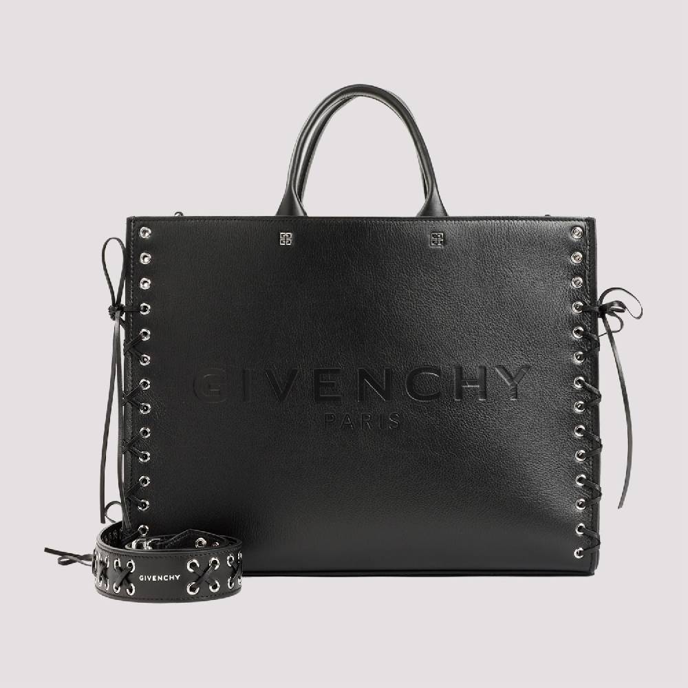 GIVENCHY  Givenchy Borsa Tote Nera in Pelle Media - Cerniera e Occhielli Saldi