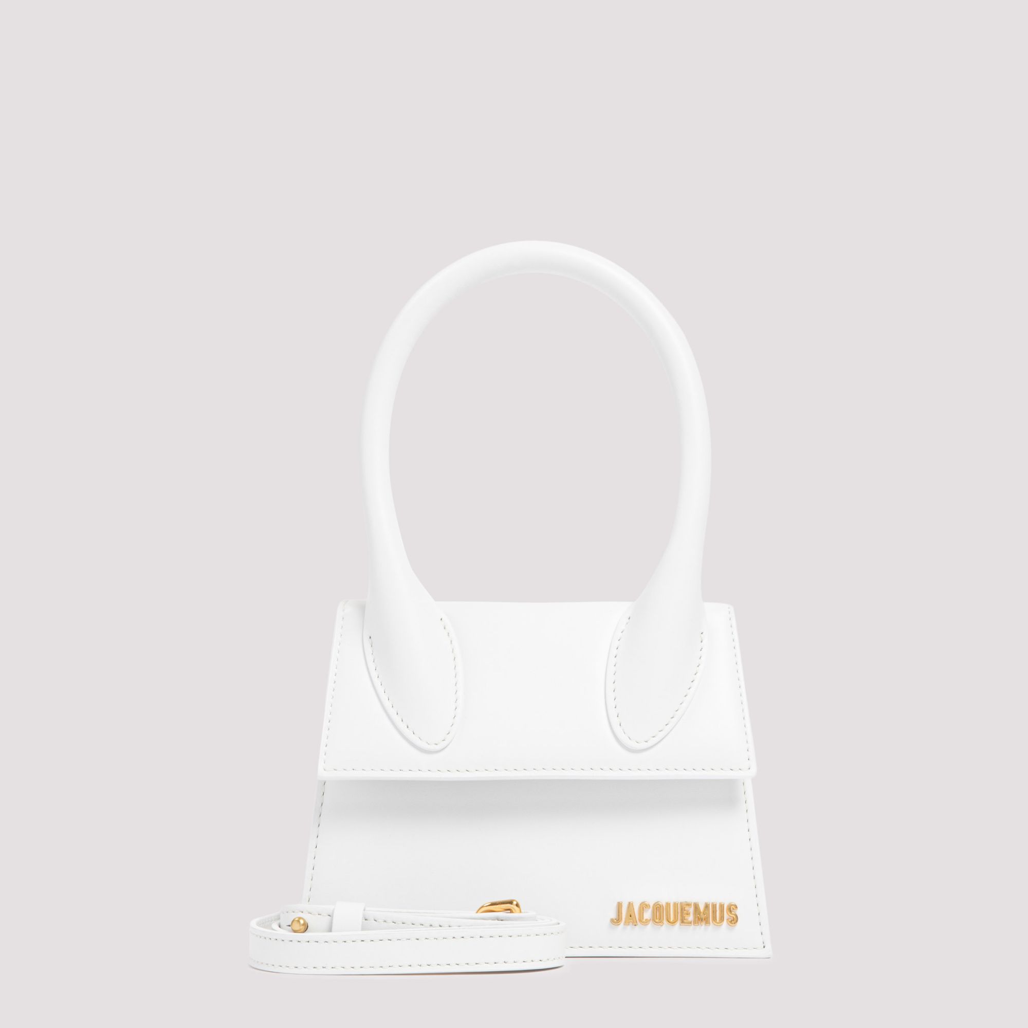JACQUEMUS  Borsa a Spalla Bianca in Pelle Le Chiquito Media di Jacquemus Offerte