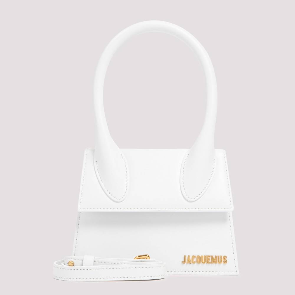 JACQUEMUS  Borsa a Spalla Bianca in Pelle Le Chiquito Media di Jacquemus Offerte