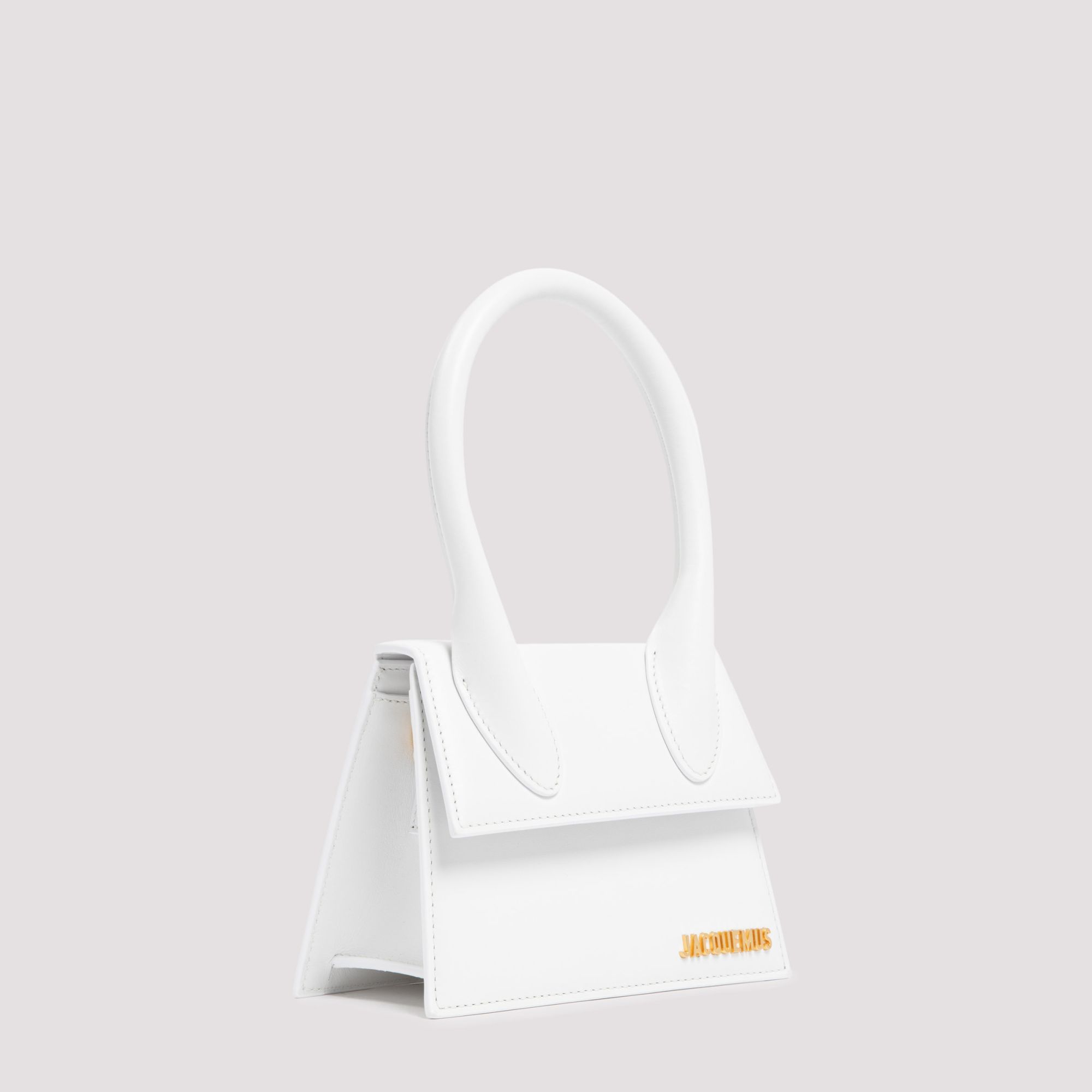 JACQUEMUS  Borsa a Spalla Bianca in Pelle Le Chiquito Media di Jacquemus Offerte