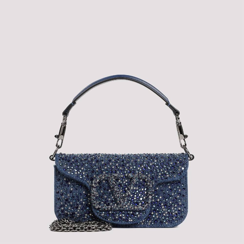 VALENTINO GARAVANI  Borsa a Spalla Piccola Blu con Strass di Valentino Garavani Vendita Economica