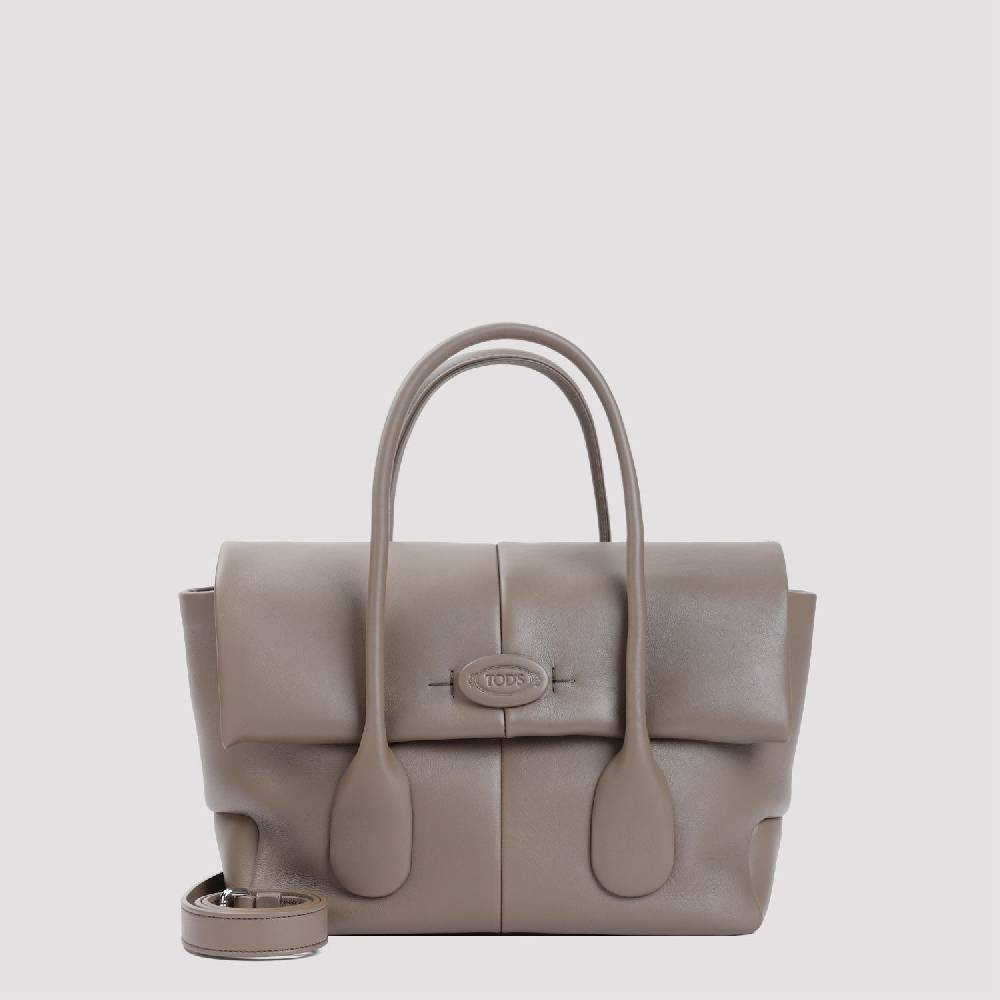 TOD'S  Borsa TOD'S in Pelle di Vitello Grigia 36x22x16cm Saldi Di Fabbrica