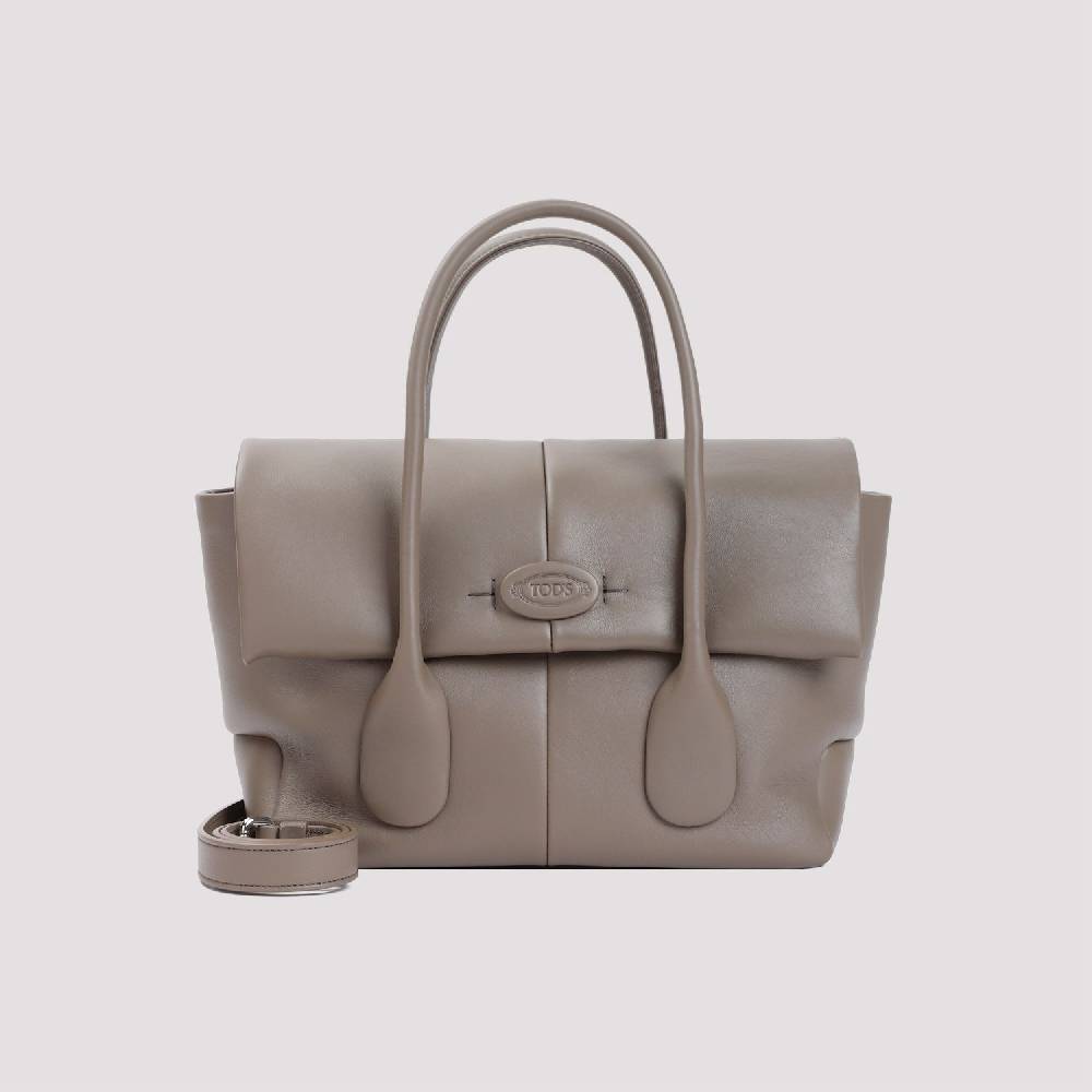 TOD'S  Borsa TOD'S in Pelle di Vitello Grigia 36x22x16cm Saldi Di Fabbrica