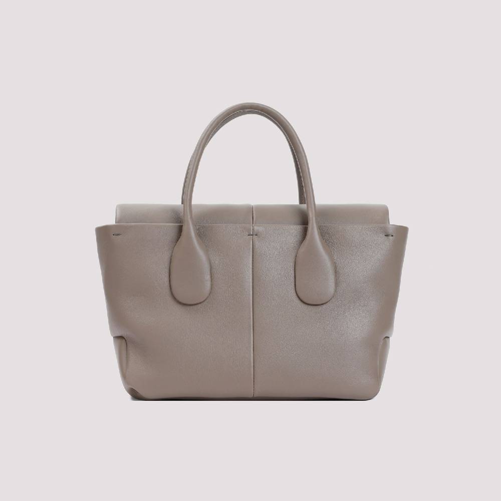 TOD'S  Borsa TOD'S in Pelle di Vitello Grigia 36x22x16cm Saldi Di Fabbrica