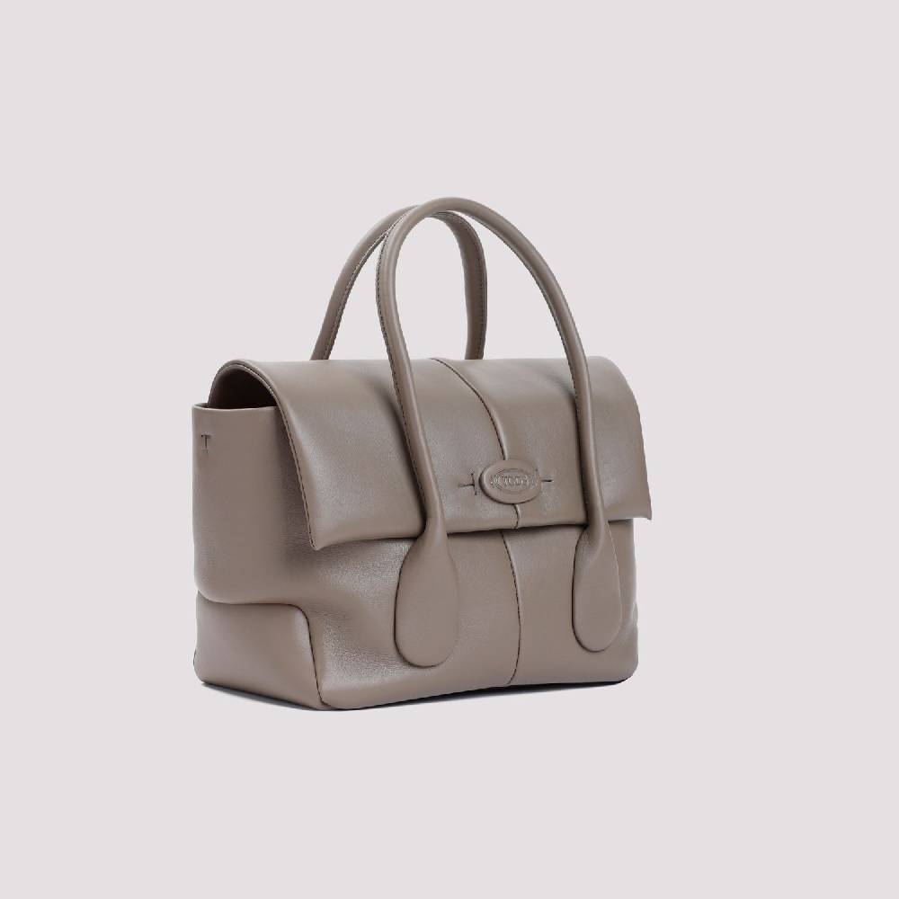 TOD'S  Borsa TOD'S in Pelle di Vitello Grigia 36x22x16cm Saldi Di Fabbrica