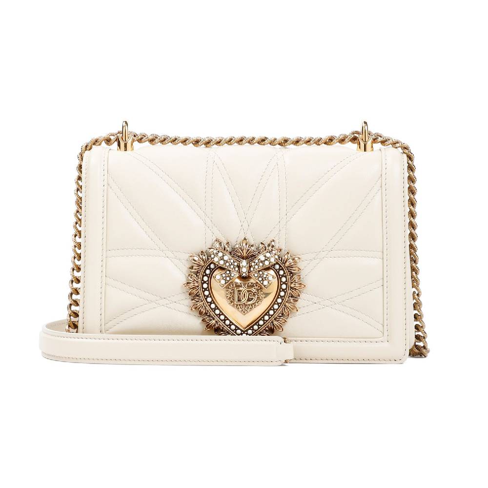 DOLCE & GABBANA Borsa a Spalla Devotion Dolce & Gabbana in Pelle Color Nude