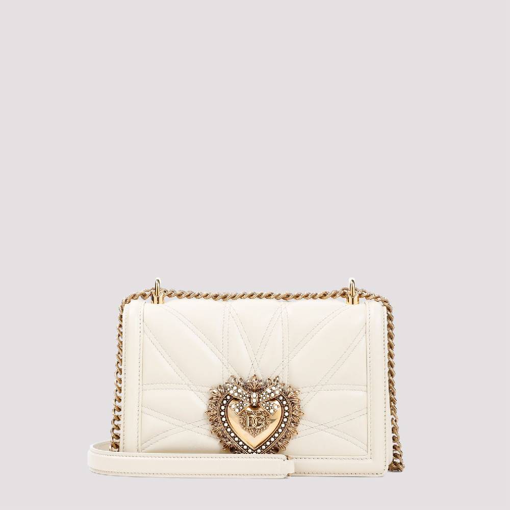 DOLCE & GABBANA  Borsa a Spalla Devotion Dolce & Gabbana in Pelle Color Nude Italy