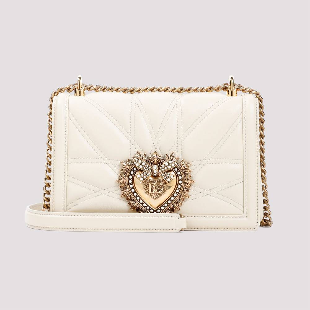 DOLCE & GABBANA  Borsa a Spalla Devotion Dolce & Gabbana in Pelle Color Nude Italy