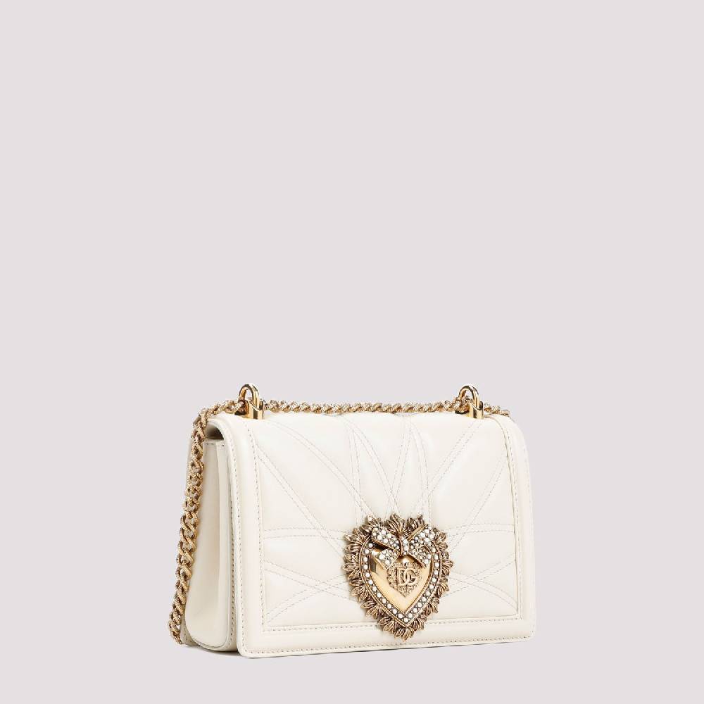 DOLCE & GABBANA  Borsa a Spalla Devotion Dolce & Gabbana in Pelle Color Nude Italy