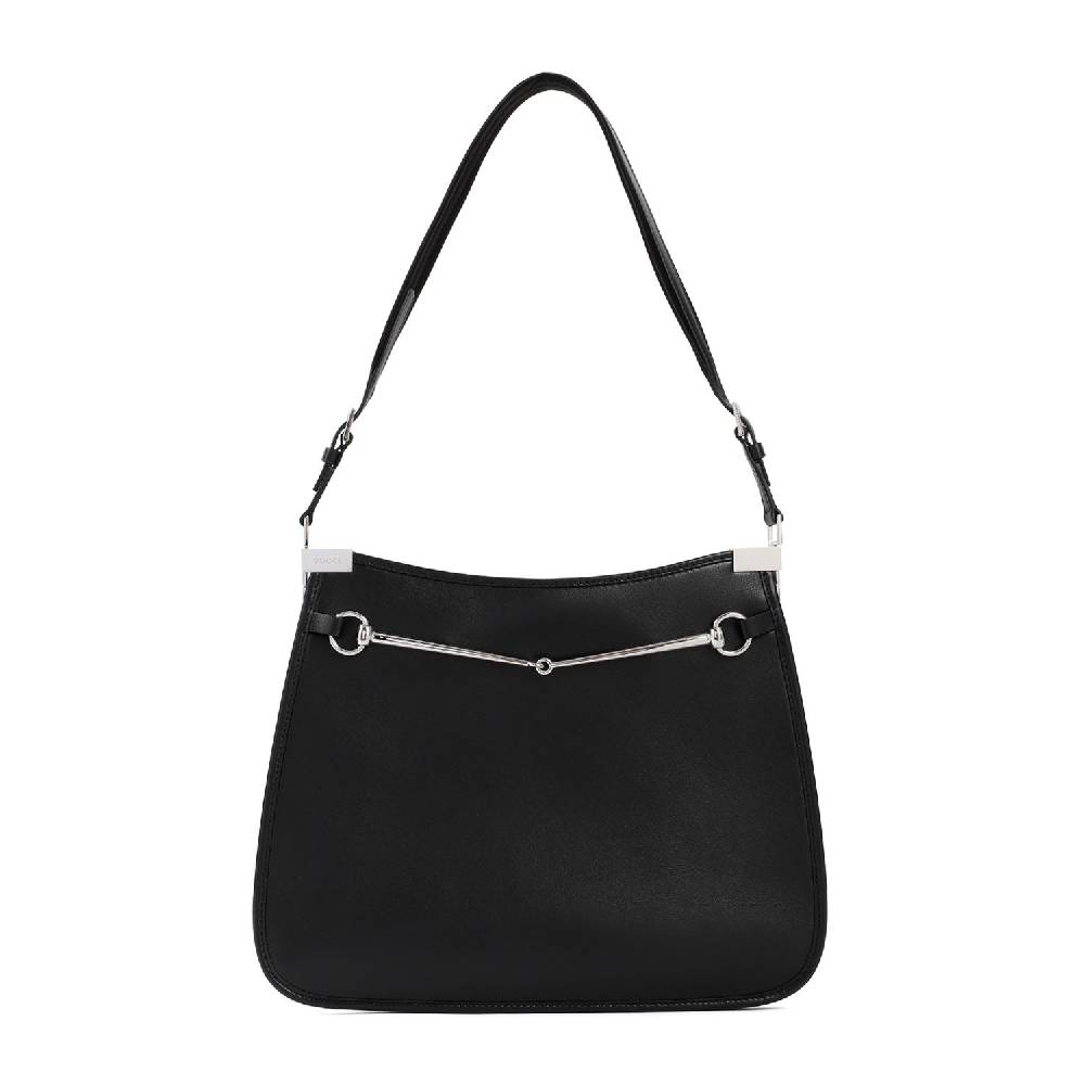 GUCCI  Borsa GUCCI in Pelle Nappa Nera con Accessori Argentati Nuovo
